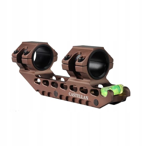 Kikarsiktesfäste 25,4 mm/30 mm ett stycke Picatinny 20 mm LEVEL brunt