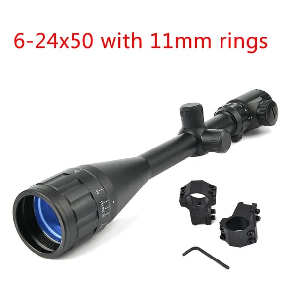Jagt kikkerter, variabel forstørrelse, taktisk design,6-24x50 med 11montering