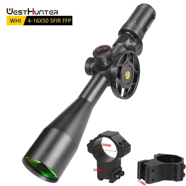 Jagt kikkert, første fokalplan, oplyst sigtekorn, Høje 11MM monteringer