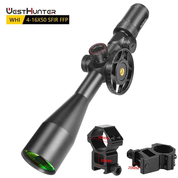 Jagt kikkert, første fokalplan, oplyst sigtekorn, Høje 20MM monteringer