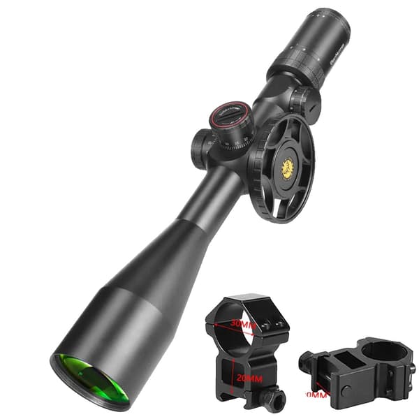 Jagt kikkert, første fokalplan, oplyst sigtekorn, Høje 20MM monteringer