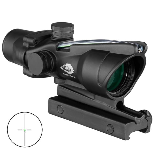 Jaktriflescope, äkta fiberoptik, upplyst riktmedel, Orange