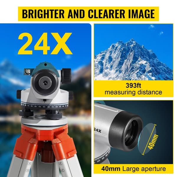 24X 40mm bländare automatisk optisk nivåsats med magnetisk dämpningskompensator, utmärkt noggrannhet, ljusare/klarare bild
