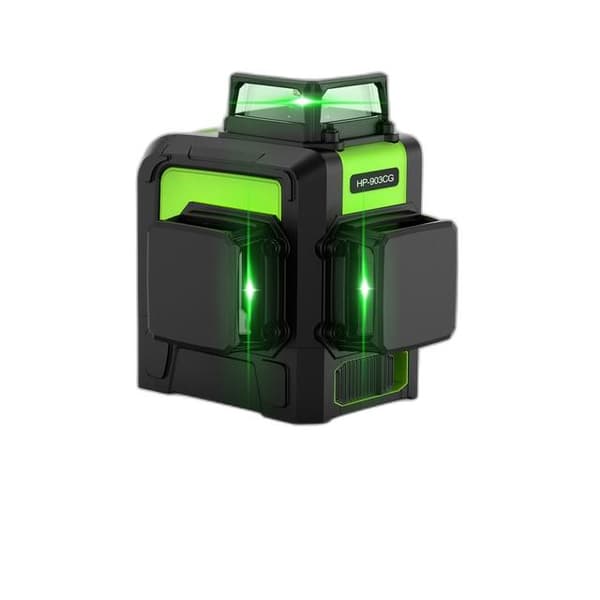 Huepar 12 linjer 3D Laser Niveau Sæt - Osram Grøn Stråle Selvnivellerende 360° med Modtager & Stativ