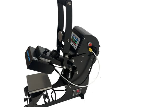 Semi automatisk varmepresser med 15x15cm plade og dobbelt varme kasket modul