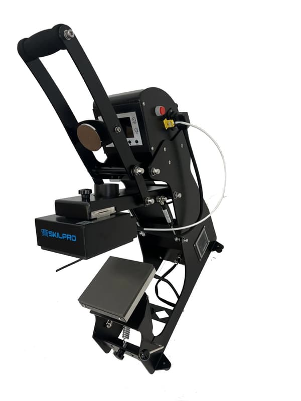 Semi automatisk varmepresser med 15x15cm plade og dobbelt varme kasket modul