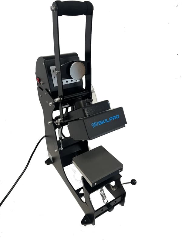 Semi automatisk varmepresser med 15x15cm plade og dobbelt varme kasket modul