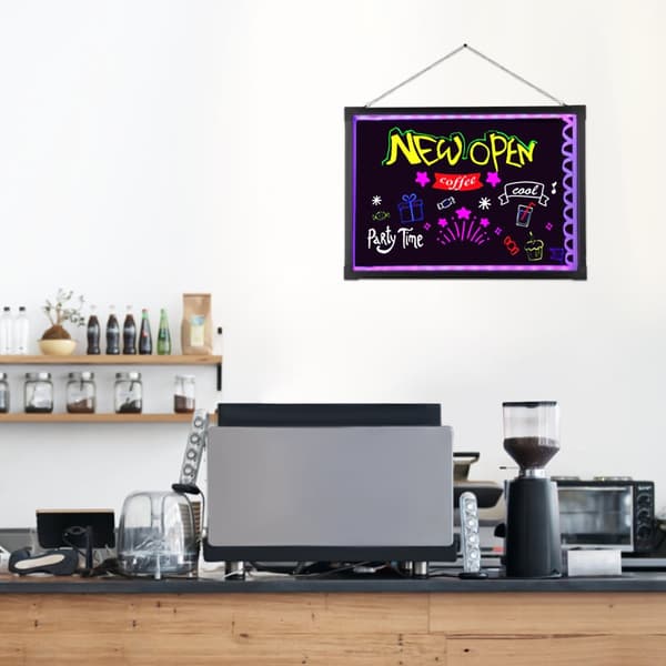 LED Meddelandeskylta, 50*70CM, 7 Färger med 18 Ljus Effekter