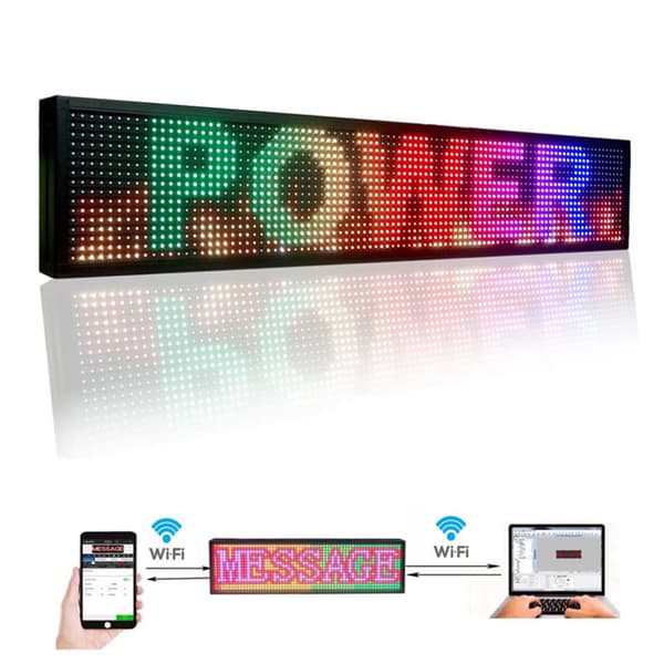 WiFi LED RGB Skilt, Høj Lysstyrke 4500 CD/m², 96x16 Pixels,WIFI