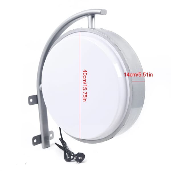 LED Dubbel-Sidig Reklam Ljuslåda, 40 cm Diameter, Vattentålig Design,VIT, 10W