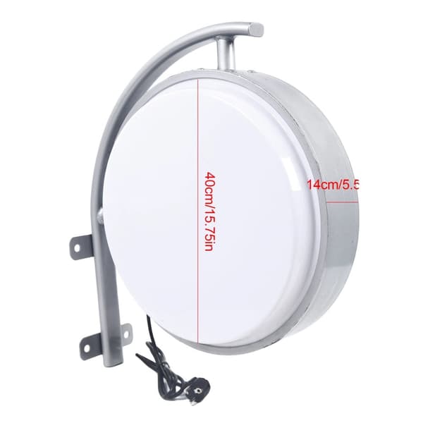 LED Dubbel-Sidig Reklam Ljuslåda, 40 cm Diameter, Vattentålig Design,VIT, 10W