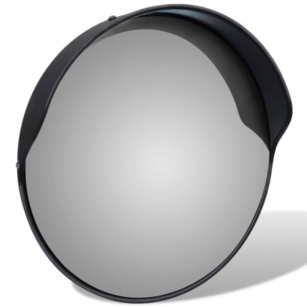 vidaXL Konvex trafikspegel 30 cm PC-plast svart