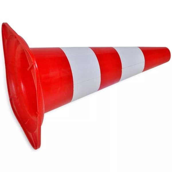 vidaXL 10 Trafikkoner röd och vit 50 cm