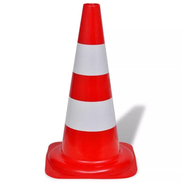 vidaXL 10 Heijastavaa Liikennekartiota Punainen ja Valkoinen 50 cm