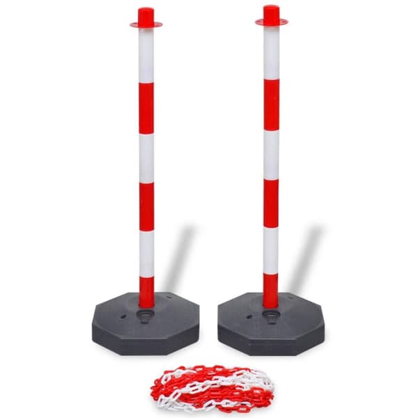vidaXL Stolpe sett med 10 m plastikk kjede