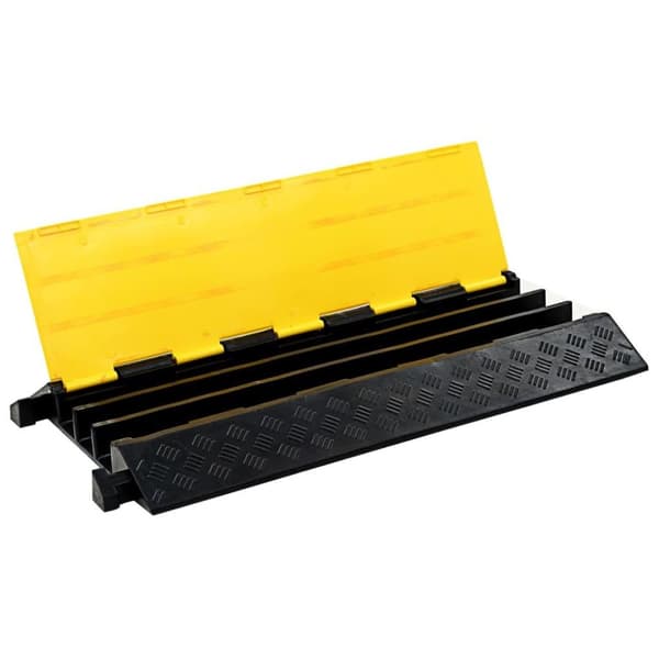 vidaXL kabelbeskytterrampe 3 kanaler gummi 93 cm