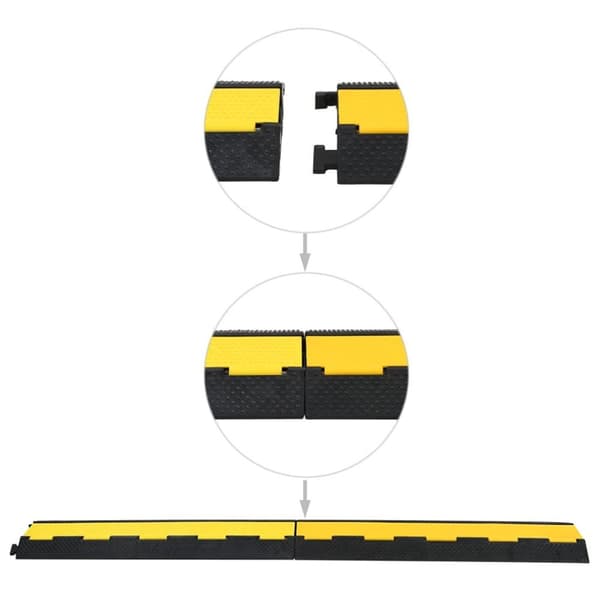 vidaXL Kabelbeskytter 2 kanaler gummi 101,5 cm