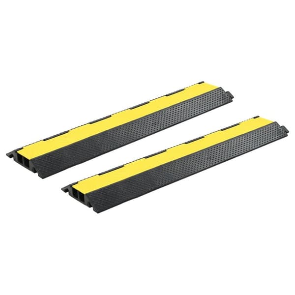 vidaXL kabelbeskytterramper 2 stk. 2 kanaler 101,5 cm gummi