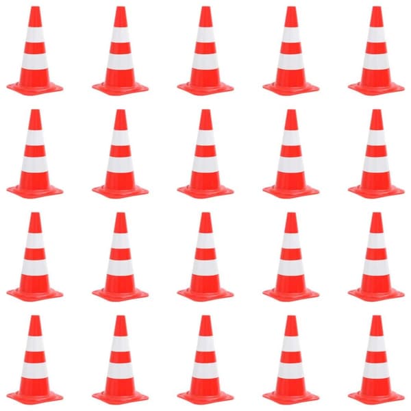vidaXL Heijastavat liikennekartiot 20 kpl punainen ja valkoinen 50 cm