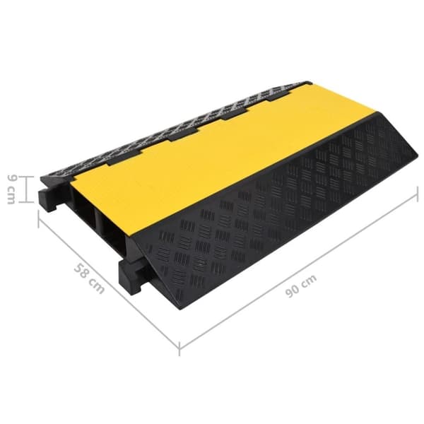 vidaXL Kabelbeskytter 2 kanaler 90 cm gummi