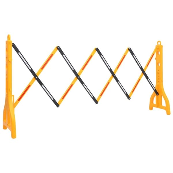 vidaXL foldbar vejafspærring 250x38x96 cm gul og sort