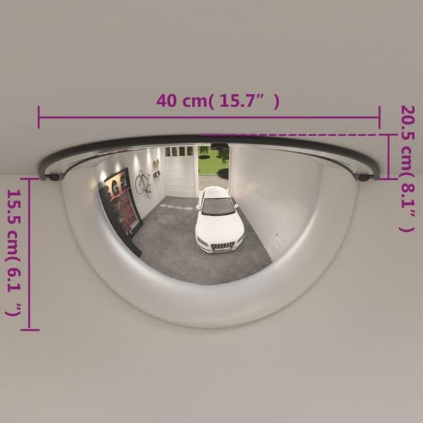 vidaXL Trafikkspeil halv kuppel 2 stk Ø40 cm akryl