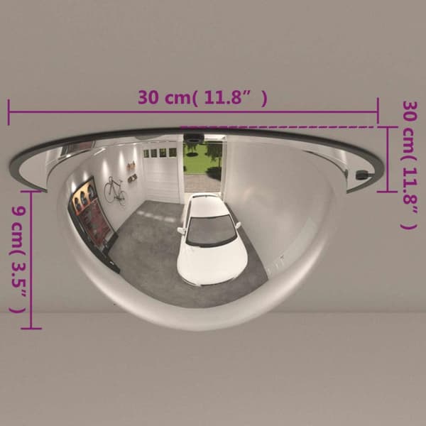 vidaXL Trafikkspeil hel kuppel Ø30 cm akryl
