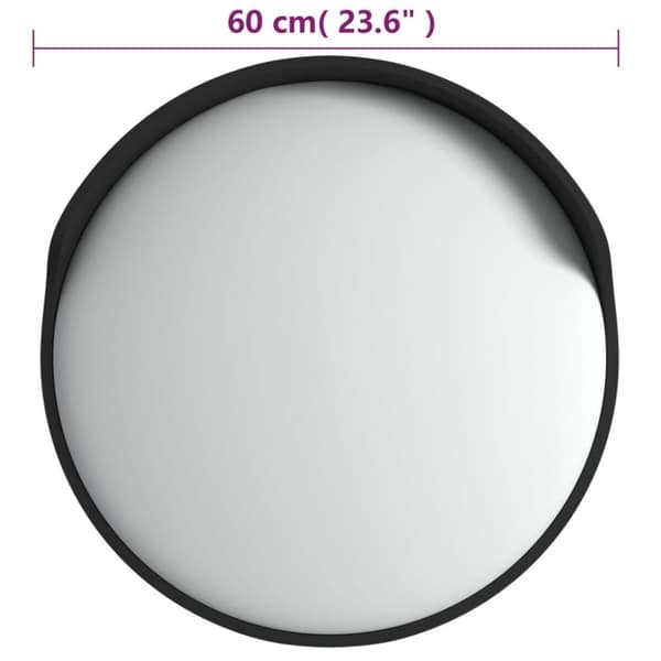 vidaXL Liikennepeili kupera musta Ø60 cm polykarbonaatti