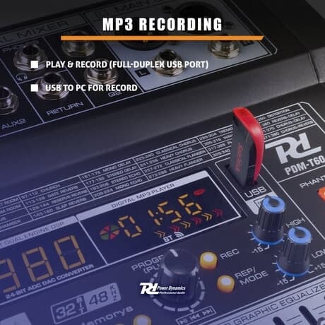 PDM-T604 Stage mixer 6-ch DSP/MP3