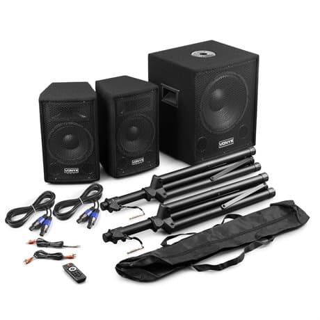 Vonyx komplett ljudsystem med Bluetooth - 2.1 aktiv högtalarset - 800W Peak effekt