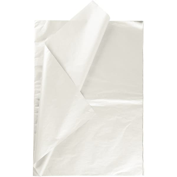 Silkespapper 50x70 cm - Vit Pärlemo - 25 ark