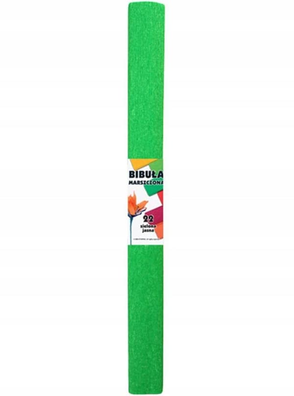 Skolskrinkat silkespapper ljusgrönt 50 x 200 cm