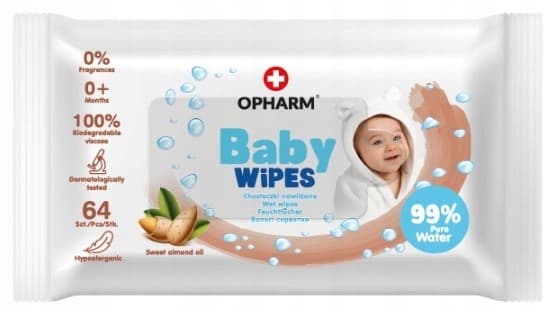 BABYVÅTSERVETTER För barn Opharm 64 stycken