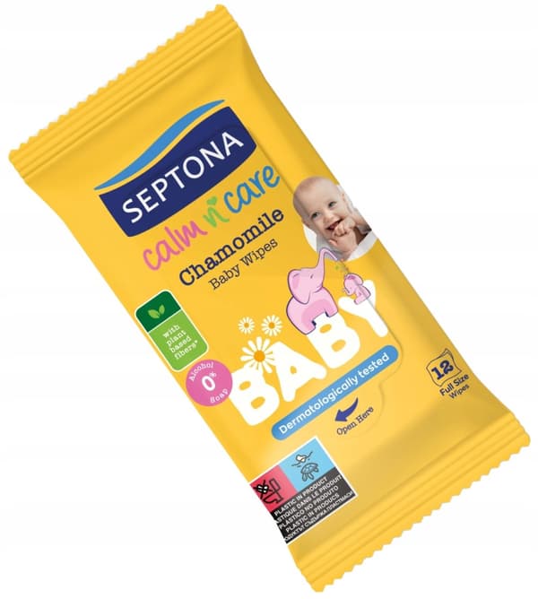 SEPTONA BABY våtservetter med kamomill x12