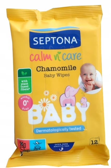 SEPTONA BABY våtservetter med kamomill x12