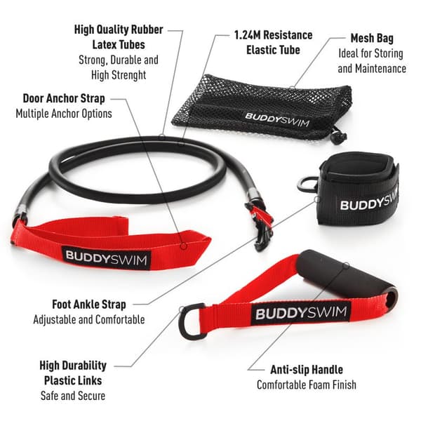 Buddyswim Modstandsbånd Ultimate Dryland Rød Heavy