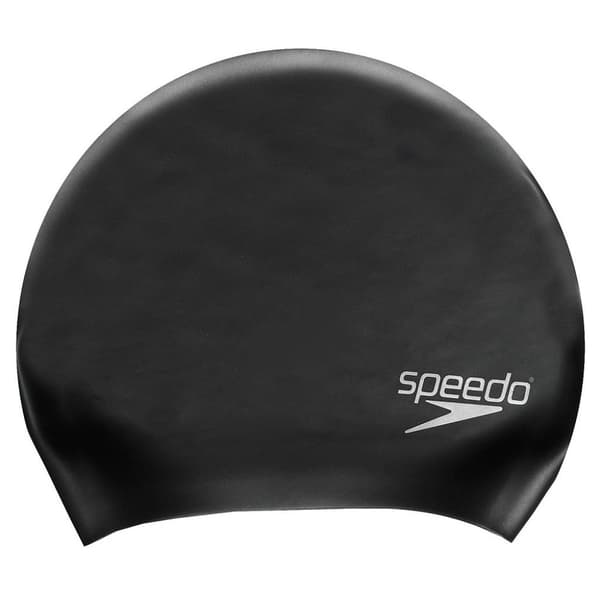 Speedo Unisex Adult Long Hair Silicone Swim Cap Black One Size