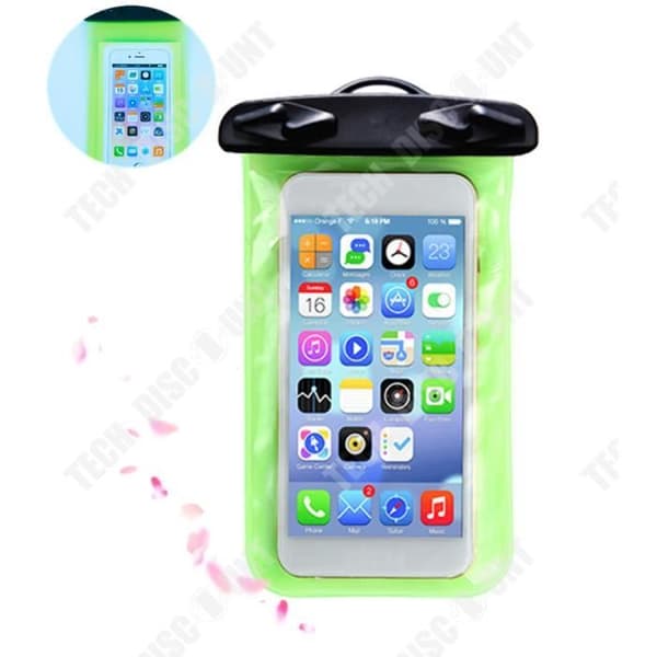 TD® Dykning vattentät väska smartphone nyckelkort håller torrt vatten idealisk pool spa lanyard vattentät modell färg grön och vit