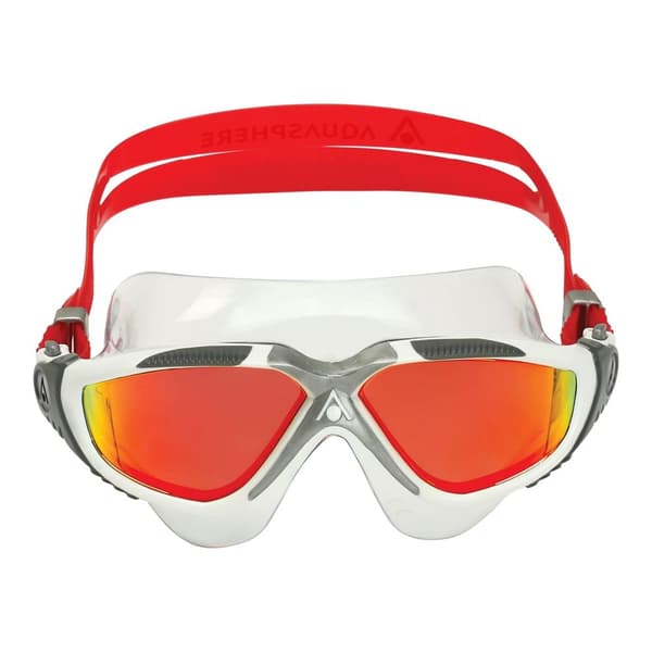 Aquasphere Unisex Adult Vista Mirrored Swimming Goggles White/Silver/Red One Size