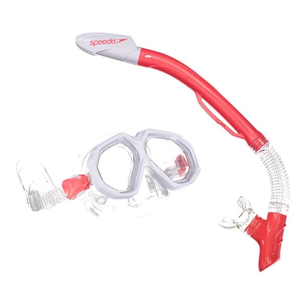 Speedo Leisure Dual Lenses Mask+tube Rød,Hvid
