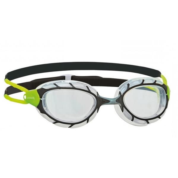 Zoggs Unisex Adult Predator 2024 Swimming Goggles Black/Green/Clear One Size