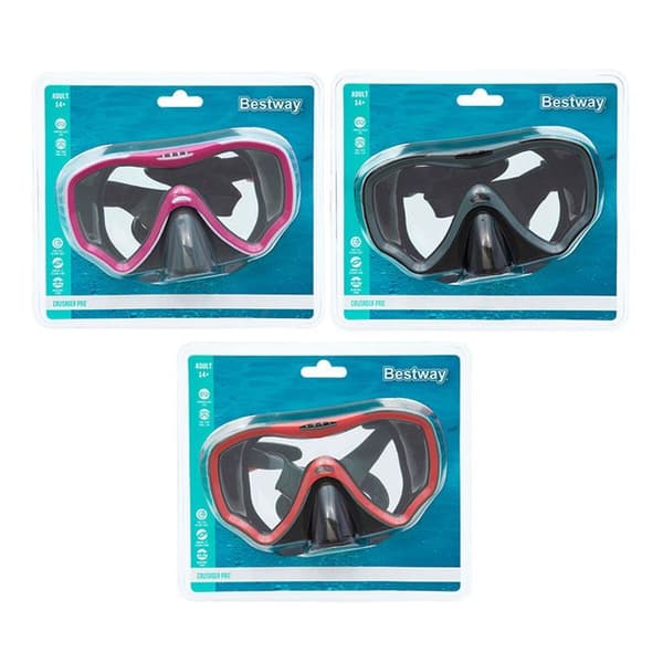 Dykmask - Bestway - 22074 - Härdat glas - Silikonslits - Multifärgad