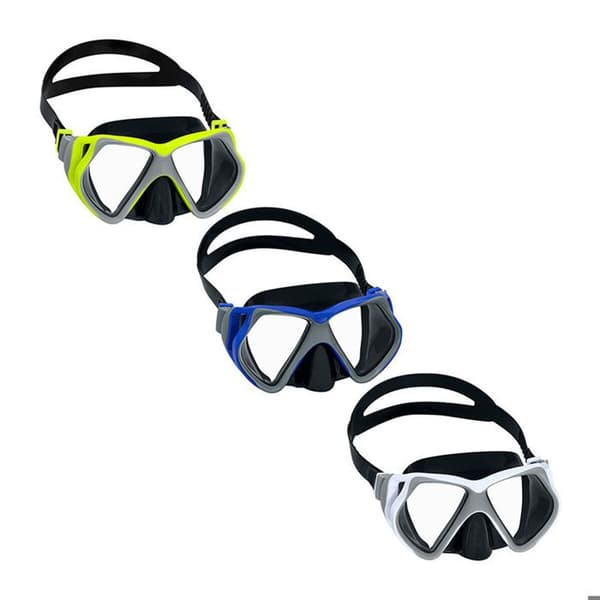 Bestway Adult Dykmask Härdat glas blandad färg Silikonrem +14 år Beach Swimming Pool 22057