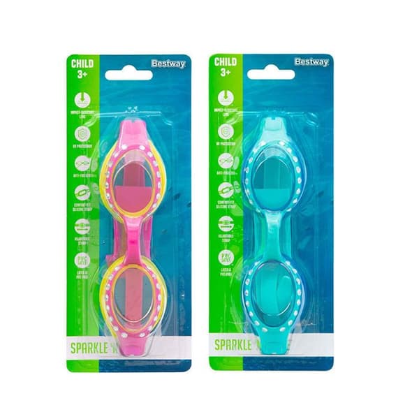 Bestway Simglasögon för barn Silikonband i olika färger Anti-dimma +3 år Strand och pool 21110