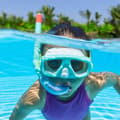 Miniatyrbild 6 av 6: Bestway barnmask och tubset Anatomiskt pannband i olika färger +3 år Strand och pool 24018