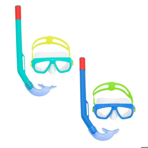 Bestway barnmask och tubset Anatomiskt pannband i olika färger +3 år Strand och pool 24018