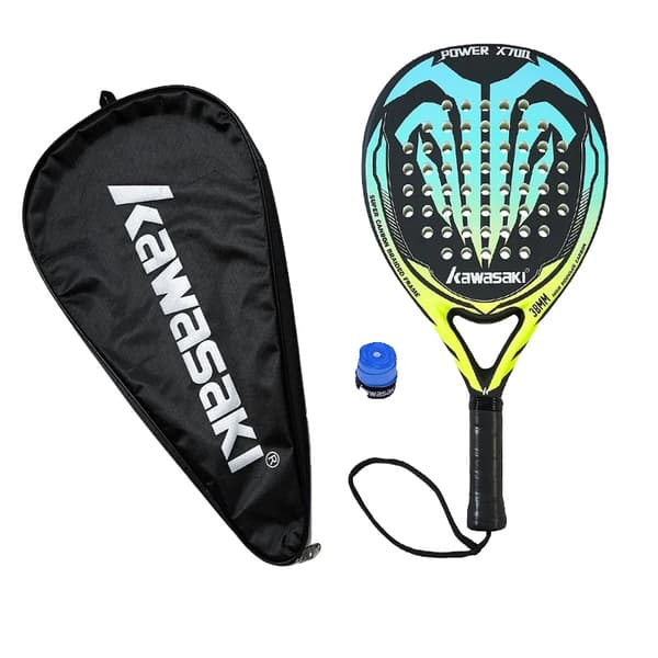 Padeltennisracket, kolfiberansikte, mjuk EVA-stoppning,X700Blå
