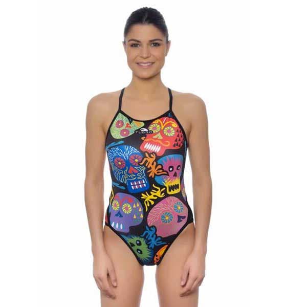 Turbo Badedragt Halloween Skulls Flerfarvet XL Kvinde