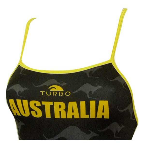 Turbo Australia Kangaroo Signal Badedragt Sort 2XL Kvinde