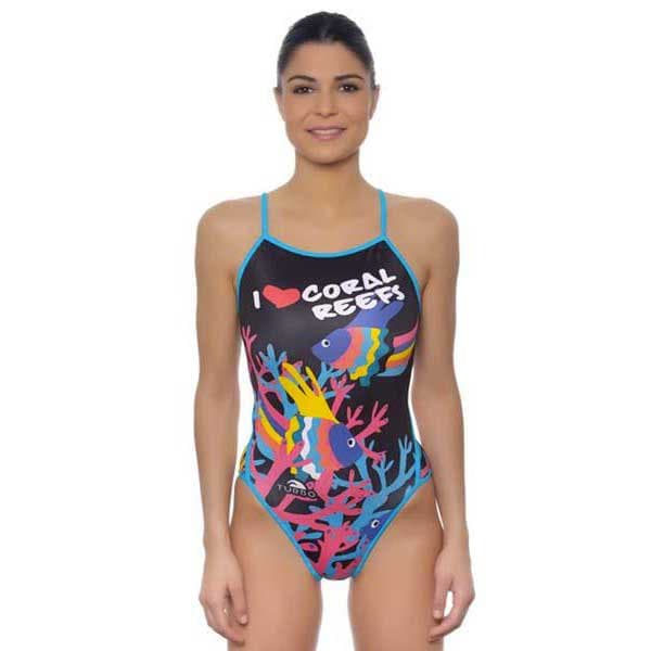 Turbo Badedragt Coral Reeps Sort 3XL Kvinde